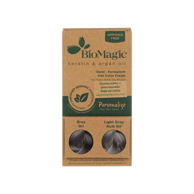 Biomagic, Biomagic, Keratin & Argan Oil, Demi-Permanent Hair Dye,  Grey, 250 ml *Tester - Feel You
