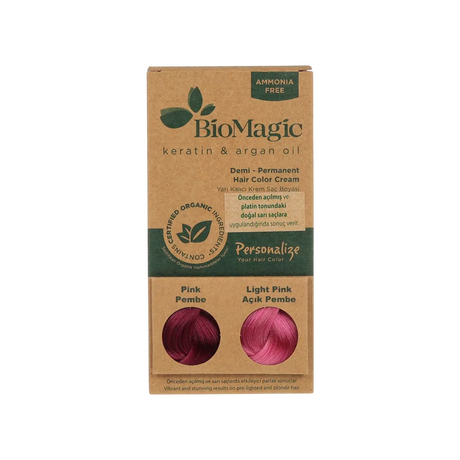 Biomagic, Biomagic, Keratin & Argan Oil, Demi-Permanent Hair Dye,  Pink, 250 ml *Tester - Feel You