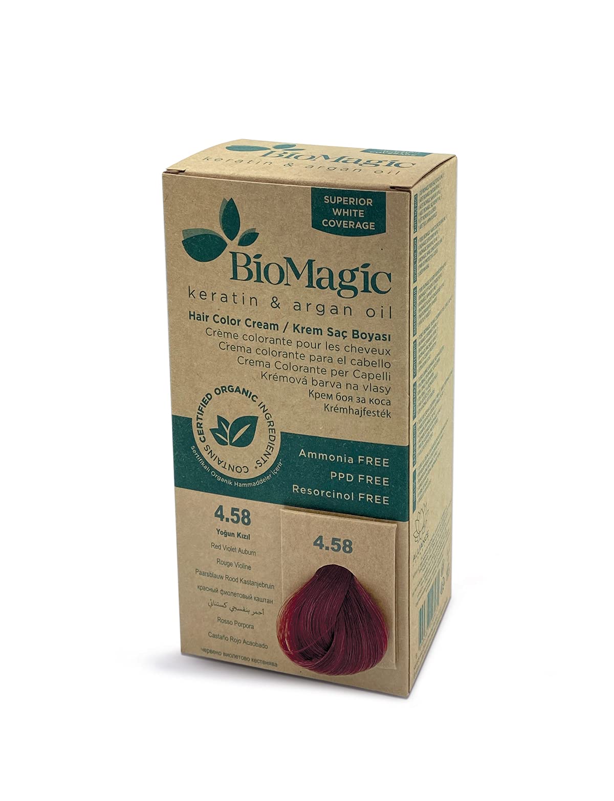 Biomagic, Biomagic, Keratin & Argan Oil, Permanent Hair Dye, 4.58 , 250 ml *Tester - Feel You