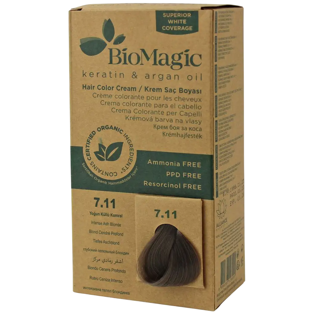 Biomagic, Biomagic, Keratin & Argan Oil, Permanent Hair Dye, 7.11 , 250 ml *Tester - Feel You