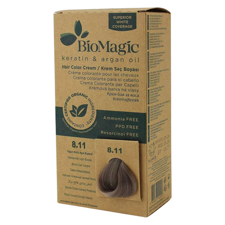 Biomagic, Biomagic, Keratin & Argan Oil, Permanent Hair Dye, 8.11 , 250 ml *Tester - Feel You
