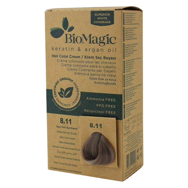 Biomagic, Biomagic, Keratin & Argan Oil, Permanent Hair Dye, 8.11 , 250 ml *Tester - Feel You