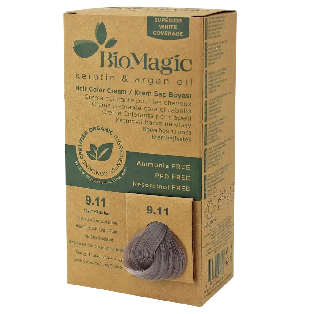 Biomagic, Biomagic, Keratin & Argan Oil, Permanent Hair Dye, 9.11 , 250 ml *Tester - Feel You