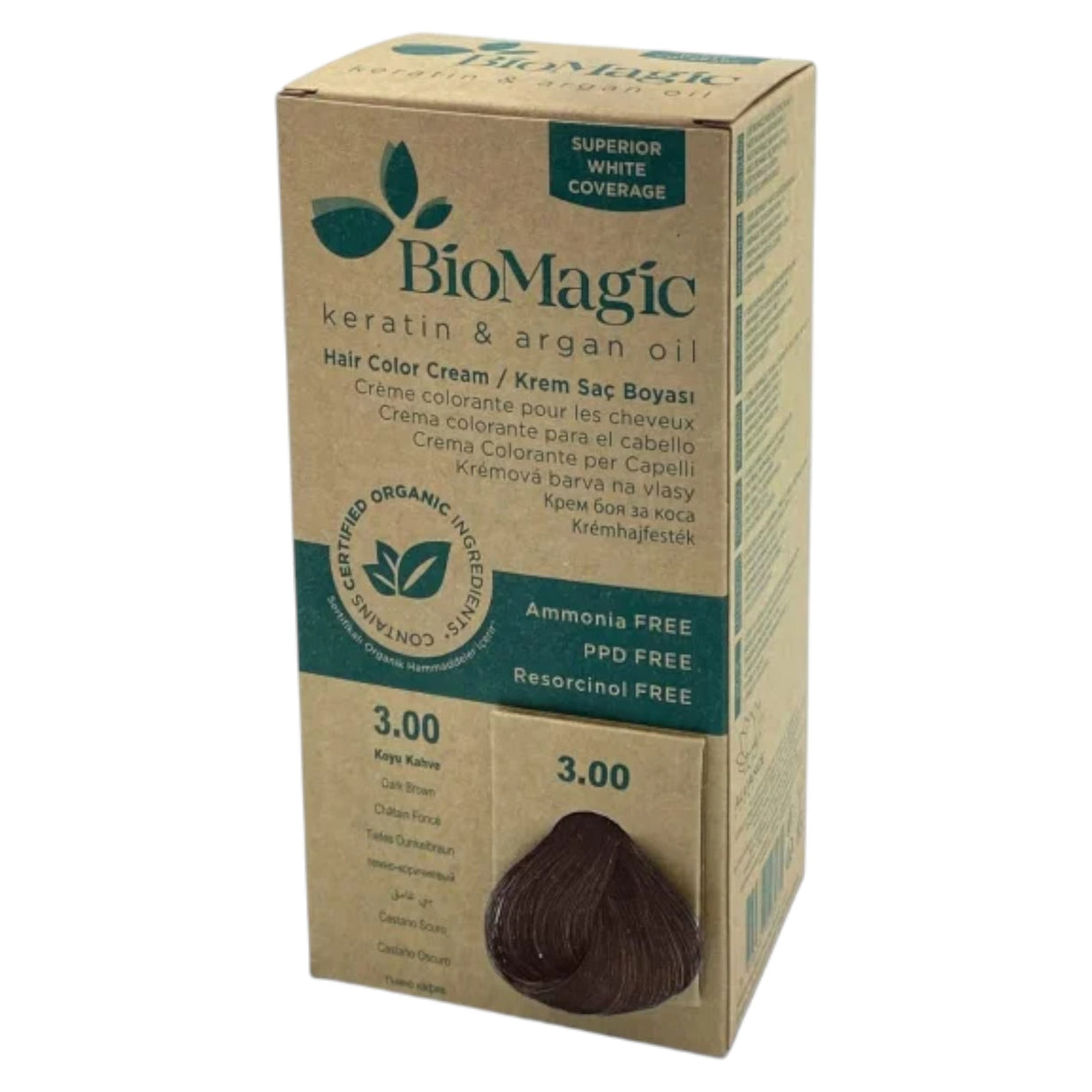 Biomagic, Biomagic, Permanent Hair Dye, 3/00 3 Dark Brown, 250 ml *Tester - Feel You