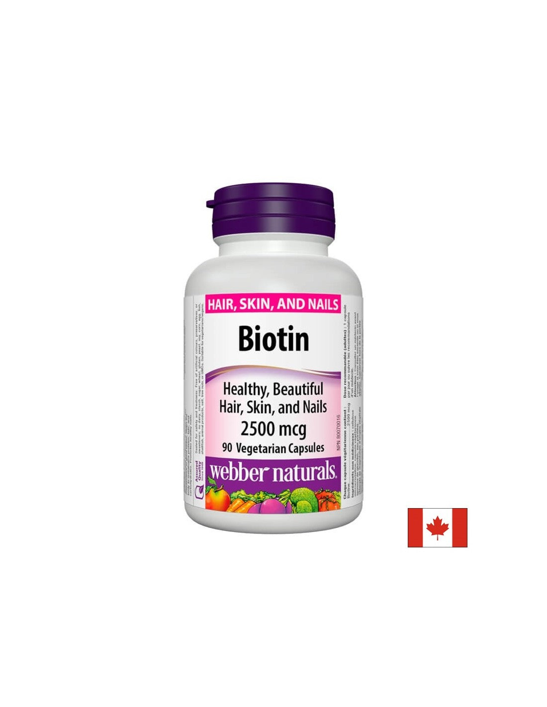 Biotin / Биотин, 2500 µg, 90 капсули Webber Naturals - Feel You