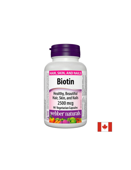 Biotin / Биотин, 2500 µg, 90 капсули Webber Naturals - Feel You