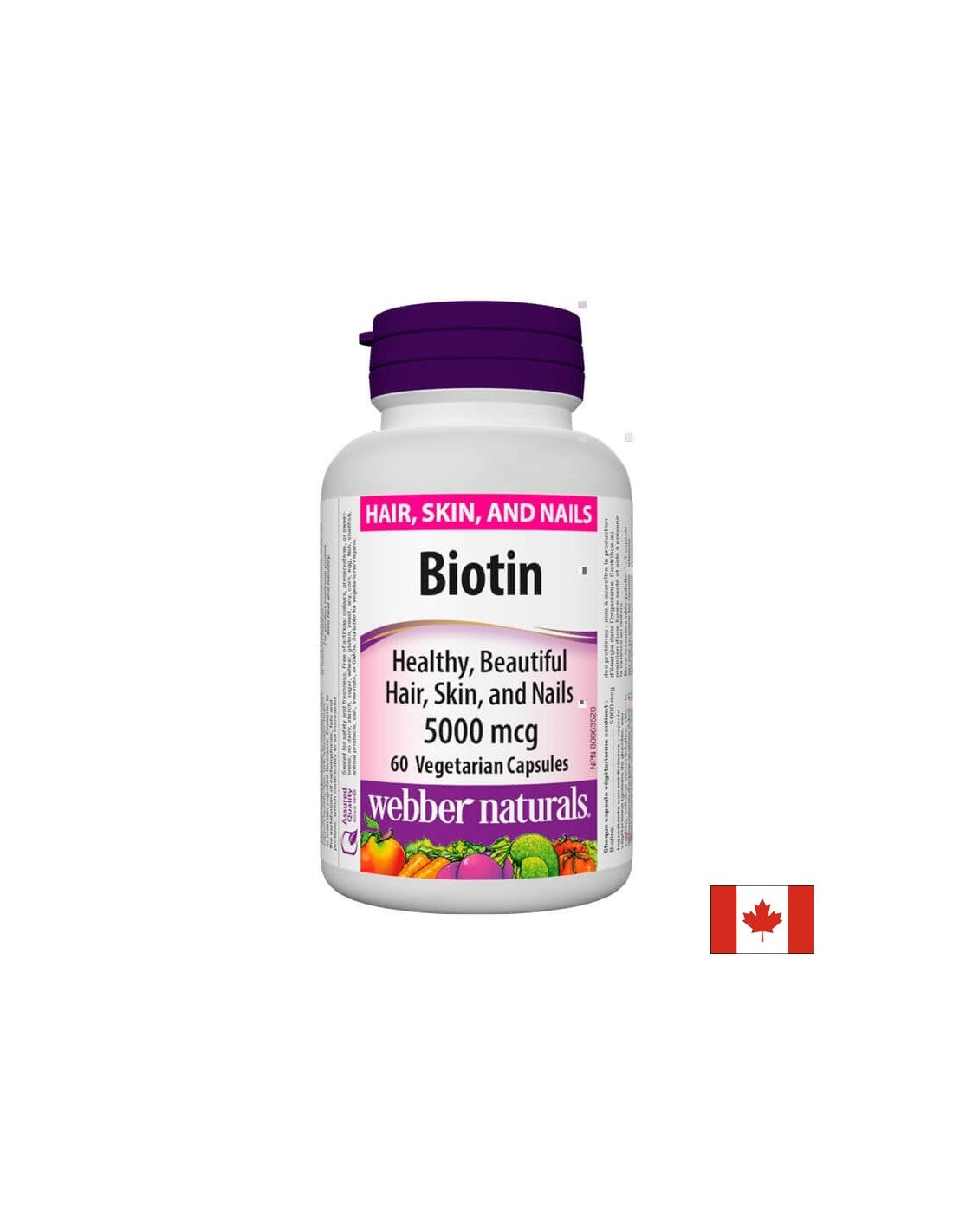 Biotin / Биотин, 5000 mcg, 60 капсули Webber Naturals - Feel You