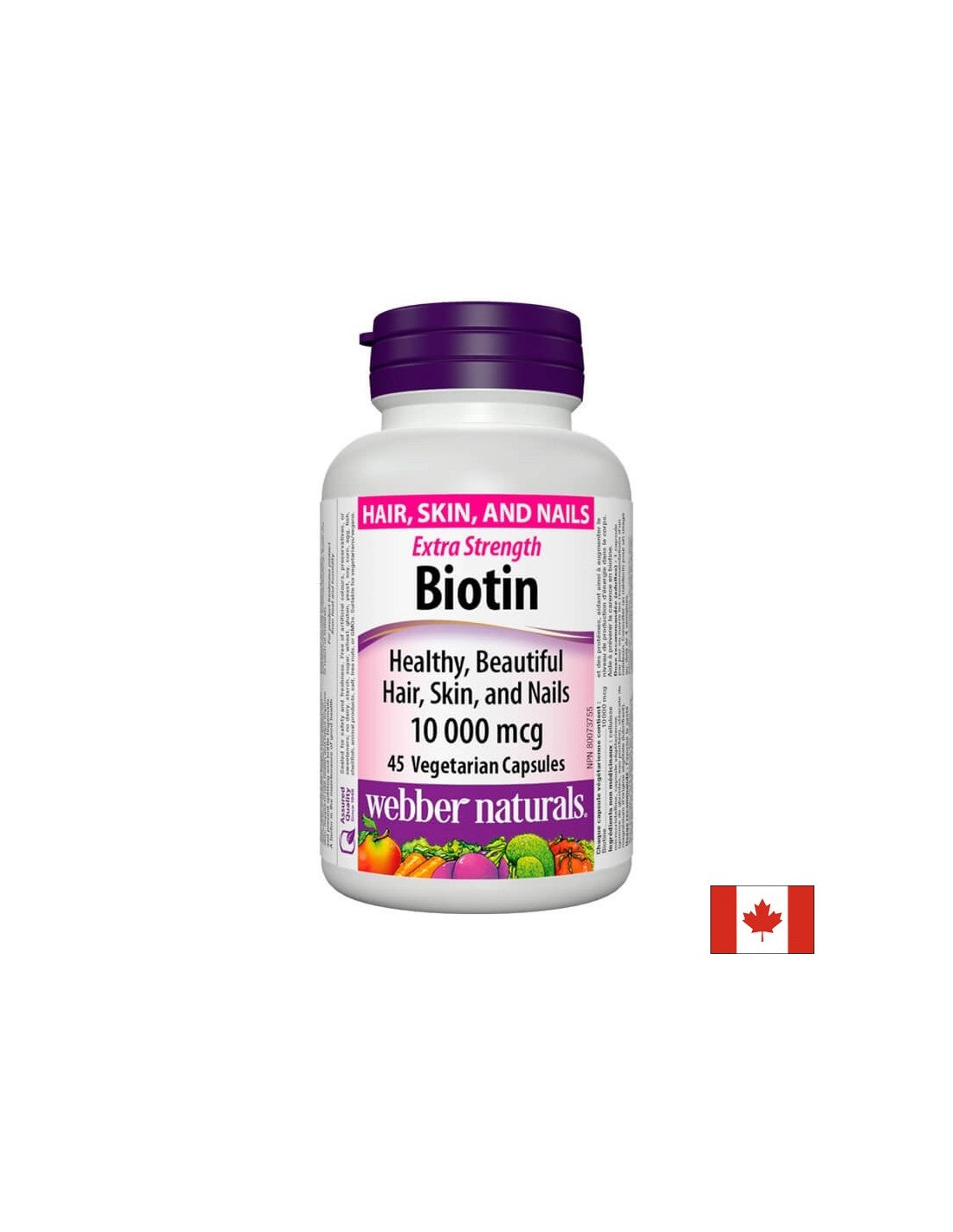 Biotin Extra Strength / Биотин екстра сила, 10000 mcg, 45 капсули Webber Naturals - Feel You