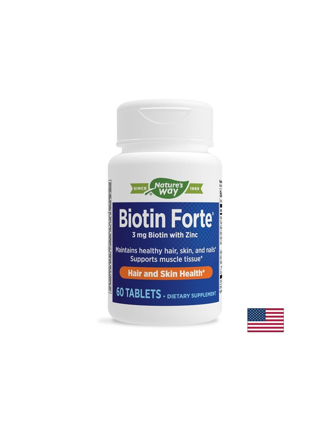 Biotin Forte® - Биотин форте® с цинк, 60 таблетки Nature’s Way - Feel You