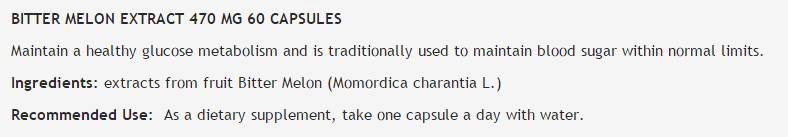 Bitter Melon Extract 470 mg - 60 капсули - Feel You