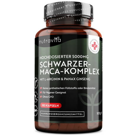 Black Maca Root Complex 5000mg /180 капсули, 180 дни/ Nutravita - Feel You