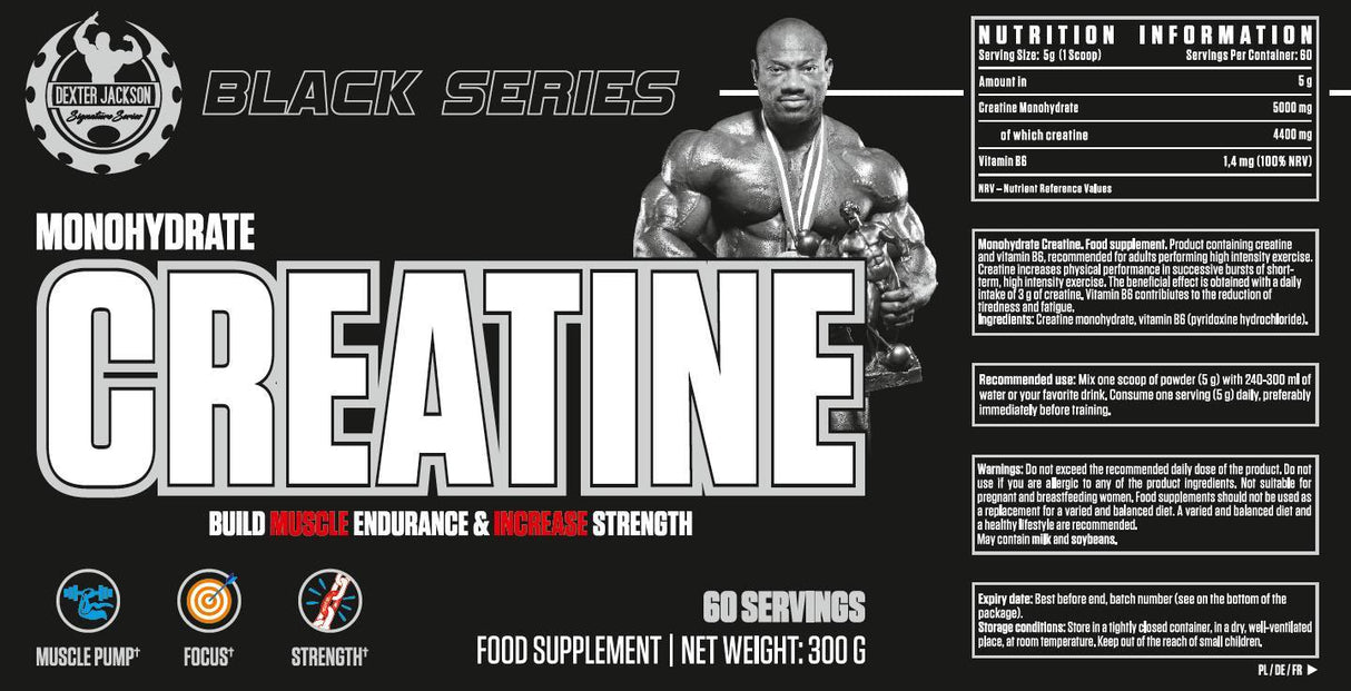 Black Series | Creatine Monohydrate with Vitamin B6 - 300 грама - Feel You
