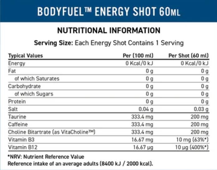 Bodyfuel Energy Shots - 12 x 60 мл - Feel You