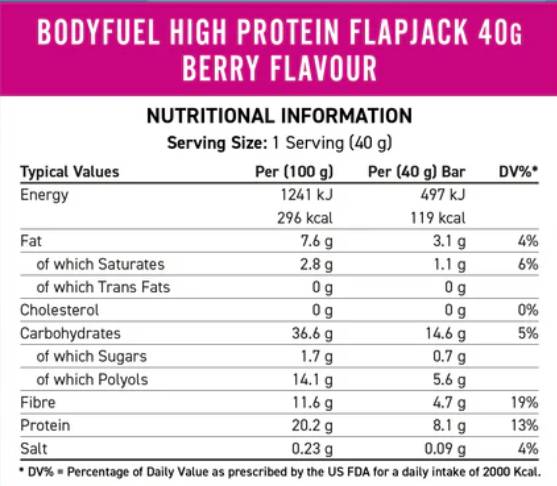 Bodyfuel High Protein Flapjack - 12 x 40 грама - Feel You