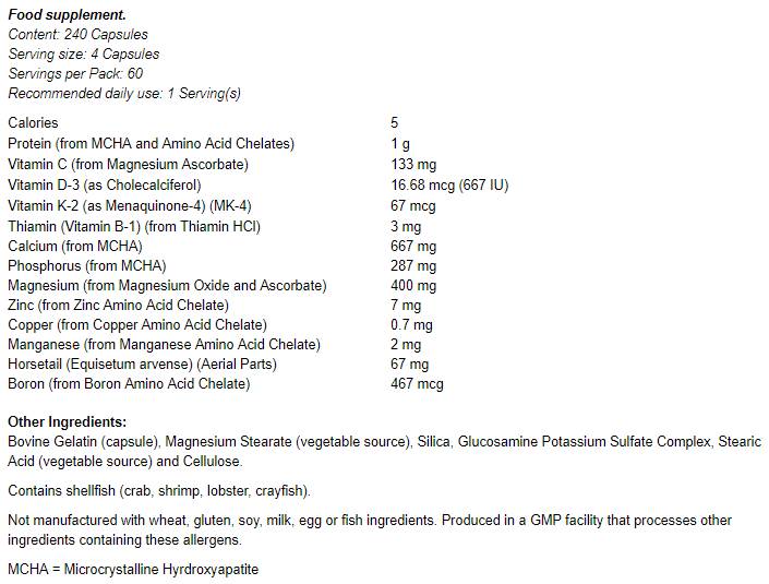 Bone Strength - 240 капсули - Feel You