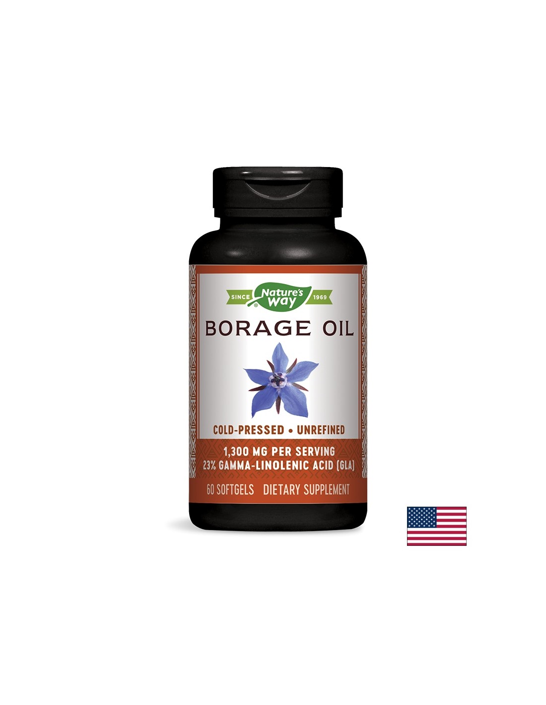 Borage Oil 23% GLA/ Пореч масло 1300 mg х 60 капсули Nature’s Way - Feel You
