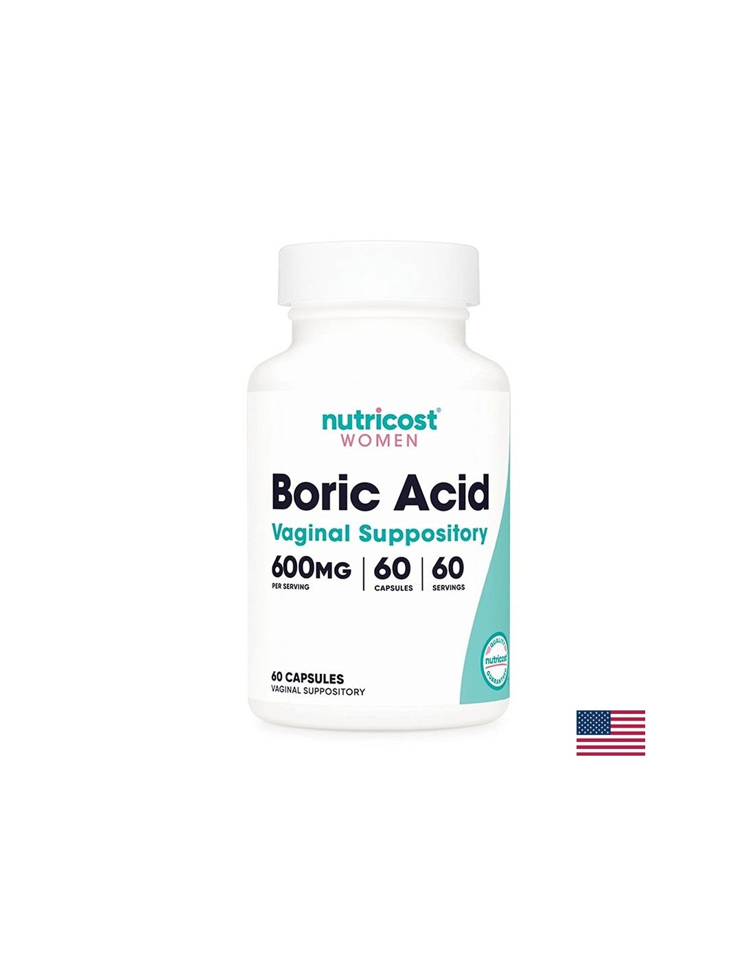 Вагинални инфекции - Борна киселина (Boric Acid), 600 mg х 60 вагинални капсули - Feel You