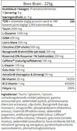 Boss Brain | Nootropic with Bacopa, Rhodiola & Lion's Mane - 225 грама - Feel You