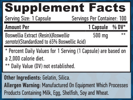 Boswellia Extract 500 mg / 100 Caps - Feel You