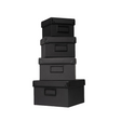Gift Boxes Set Depot: DEPOT, GWP Cardboard Box, Black, 13 x 13 x 9 cm + DEPOT, GWP Cardboard Box, Black, 15.5 x 15.5 x 10 cm + DEPOT, GWP Cardboard Box, Black, 17.5 x 17.5 x 11 cm + DEPOT, GWP Cardboard Box, Black, 19.5 x 19.5 x 12 cm - Feel You