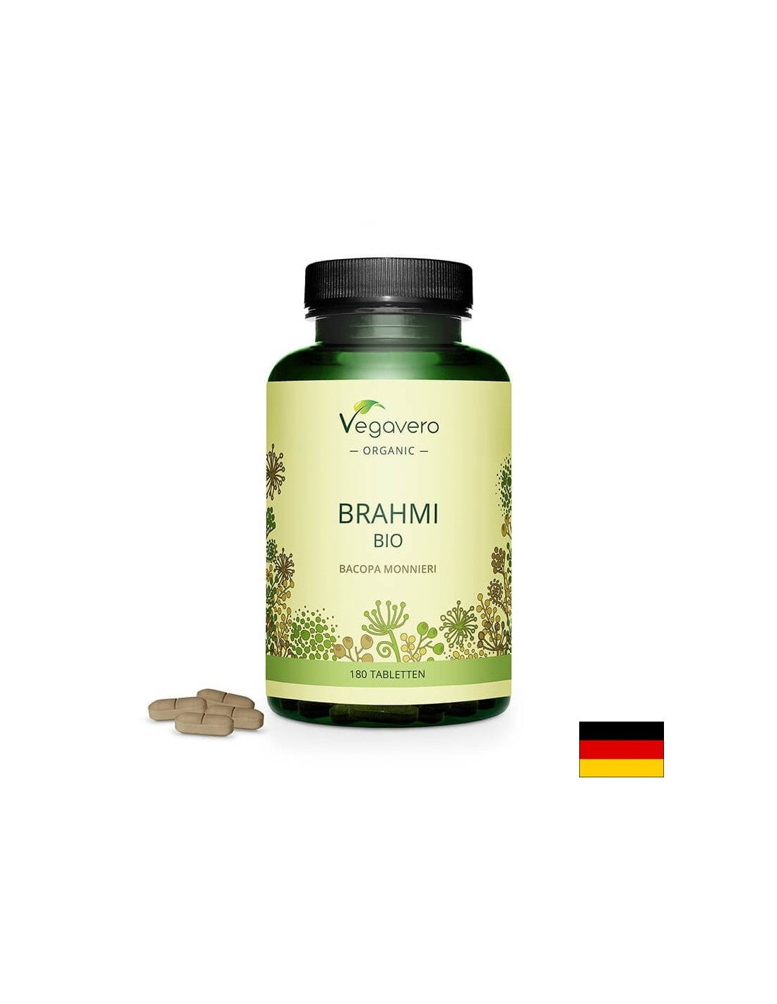 Brahmi BIO – Bacopa Monieri БИО - Брахми – Бакопа Мониери, 180 таблетки Vegavero - Feel You