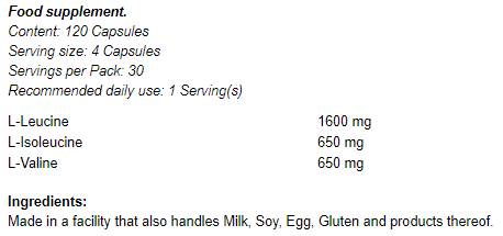 Branched Chain Amino Acids / BCAA - 120 капсули - Feel You