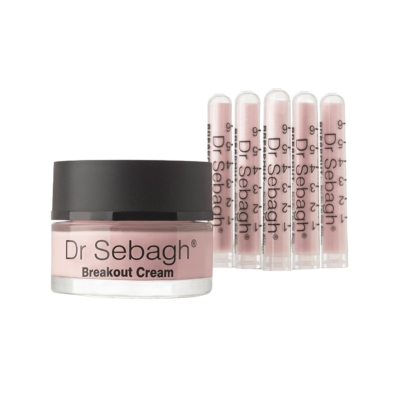 Breakout Set Dr Sebagh: Breakout, Anti-Acnee, Powder Tubes, 5 pcs, 1.95 g + Breakout, Calming, Day, Cream, For Face, 50 ml - Feel You