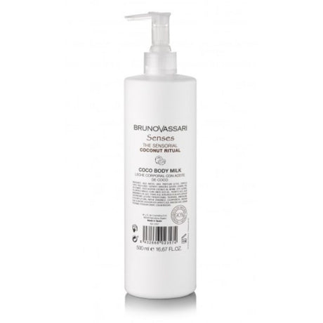 Bruno Vassari, Senses, Coconut Oil, Hydrating, Body Milk, 500 ml - Feel You