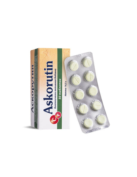 Аскорутин (Витамин C 100 mg + рутин 100 mg) – При настинка и грип, 50 таблетки - Feel You