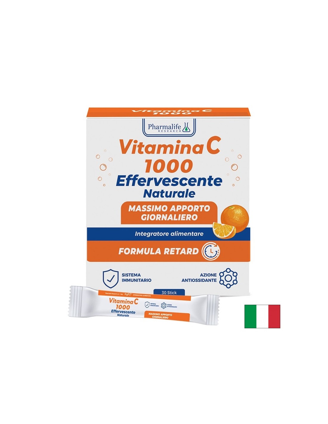 Витамин C 1000 mg + Витамин B2 25 mg – Имунитет и антиоксидантна защита, 30 сашета - Feel You