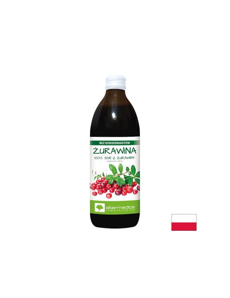 Сок от червена боровинка + Витамин C 120 mg – Здрав уринарен тракт, 500 ml, 10 дози - Feel You