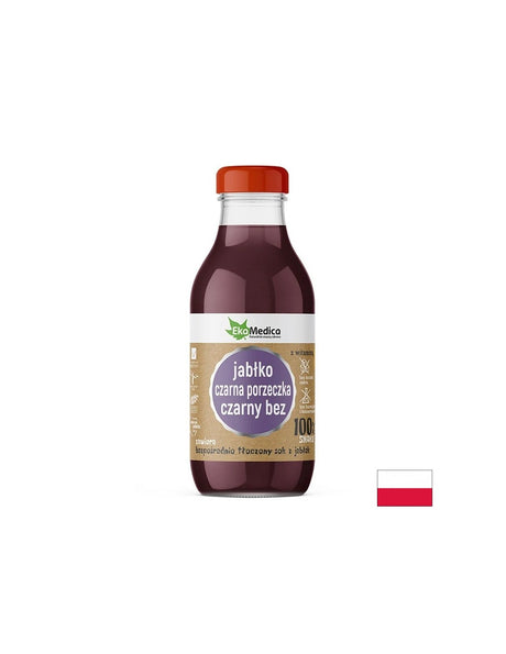 Ябълка + Касис + Черен бъз – Имуностимулант с витамин C, сок 300 ml - Feel You