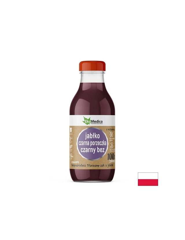 Ябълка + Касис + Черен бъз – Имуностимулант с витамин C, сок 300 ml - Feel You