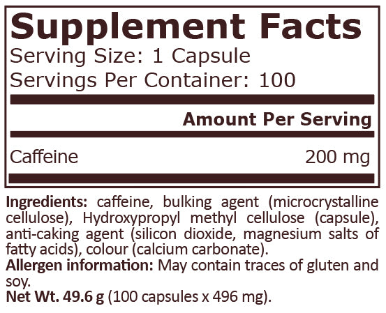 Caffeine 200 МГ - 100 капсули