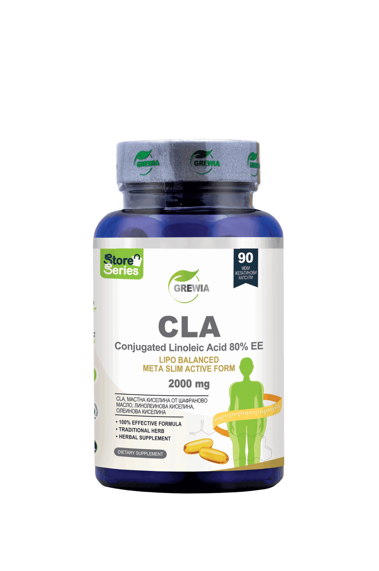 CLA Конюгирана линолова киселина 80% EE Lipo Balanced – 2000 mg дневна доза, 90 Caps. - Feel You