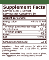 CLA 800 mg - 80 дражета - Feel You