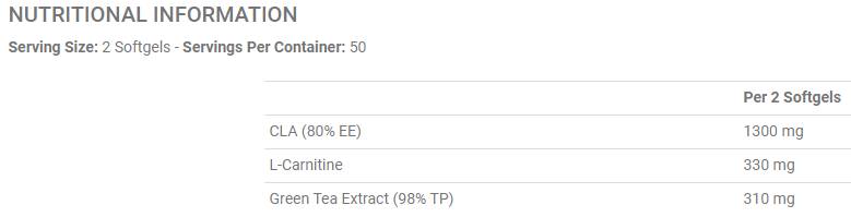 CLA, L-Carnitine and Green Tea - 100 Гел капсули - Feel You