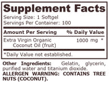 ORGANIC COCONUT OIL 1000 mg - 100 Liquid Capsules