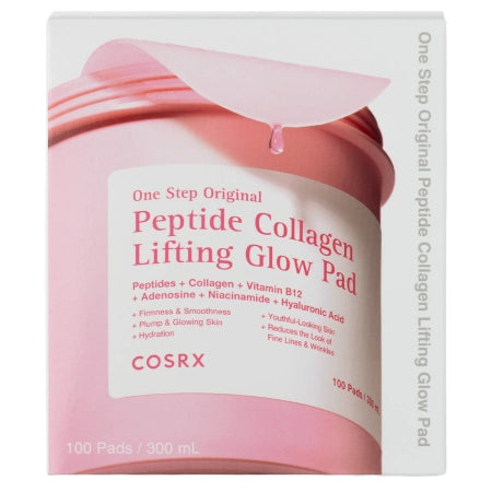 COSRX - One Step Original Peptide Collagen Lifting Glow Pads - Lifting-Brightensflakes with Peptides and Collagen - 300ml/100pcs - Feel You