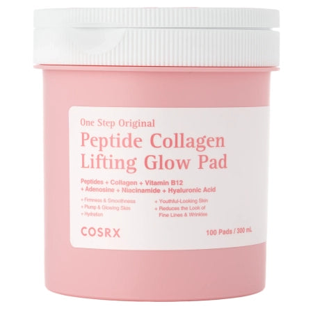 COSRX - One Step Original Peptide Collagen Lifting Glow Pads - Lifting-Brightensflakes with Peptides and Collagen - 300ml/100pcs - Feel You