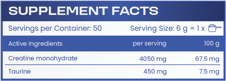 CREATINE WITH TAURINE - 300 g - Feel You