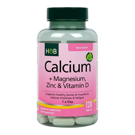 Калций, магнезий, цинк и витамин Д (Calcium, Magnesium, Zinc & Vitamin D) 120 таблетки, H&B - Feel You