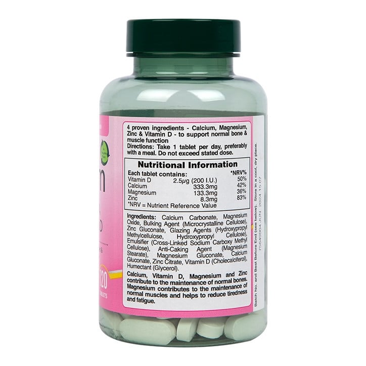 Калций, магнезий, цинк и витамин Д (Calcium, Magnesium, Zinc & Vitamin D) 120 таблетки, H&B - Feel You