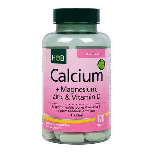 Калций, магнезий, цинк и витамин Д (Calcium, Magnesium, Zinc & Vitamin D) 120 таблетки, H&B - Feel You