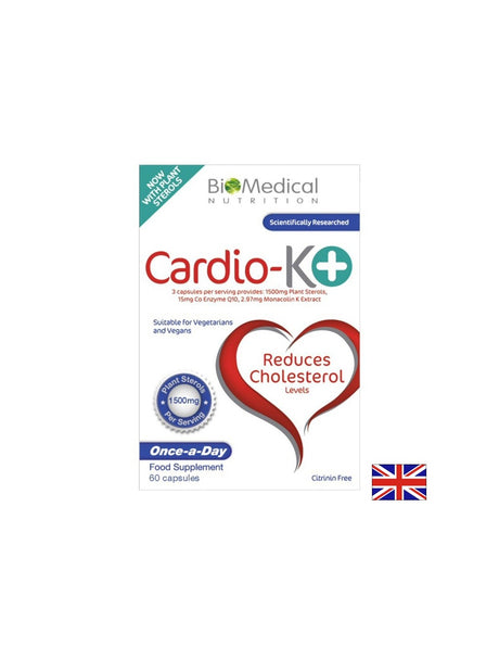Cardio-K (Монаколин K 2.5 mg от червен ориз + Коензим Q10 10 mg) – Нормален холестерол, 60 капсули - Feel You
