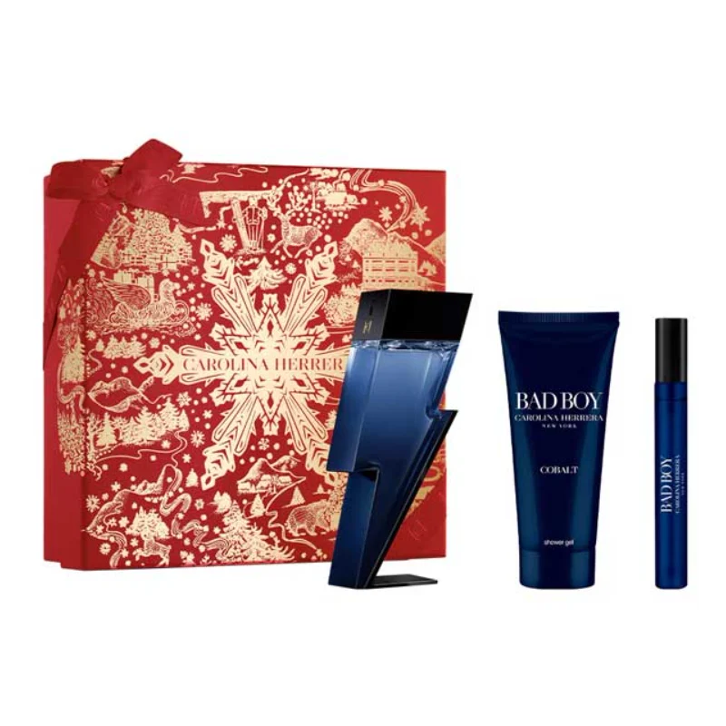 Carolina Herrera - Bad Boy Cobalt Electrique Gift set EDP 100 ml, shower gel 100 ml and miniature EDP 10 ml - 100ml - Feel You