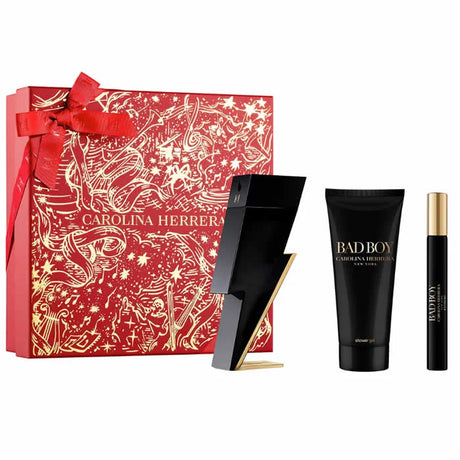 Carolina Herrera Bad Boy Eau De Toilette Spray 100ml Set 3 Pieces - Feel You