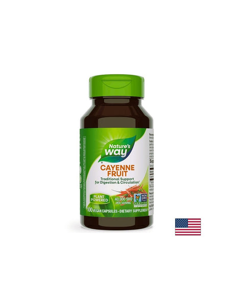 Cayenne Fruit/ Лют червен пипер (плод) 450 mg х 100 капсули Nature’s Way - Feel You