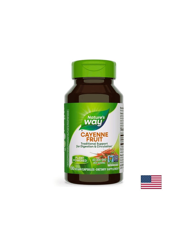 Cayenne Fruit/ Лют червен пипер (плод) 450 mg х 100 капсули Nature’s Way - Feel You