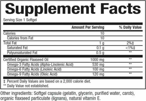 Certified Organic Flaxseed Oil - 90 Гел капсули - Feel You